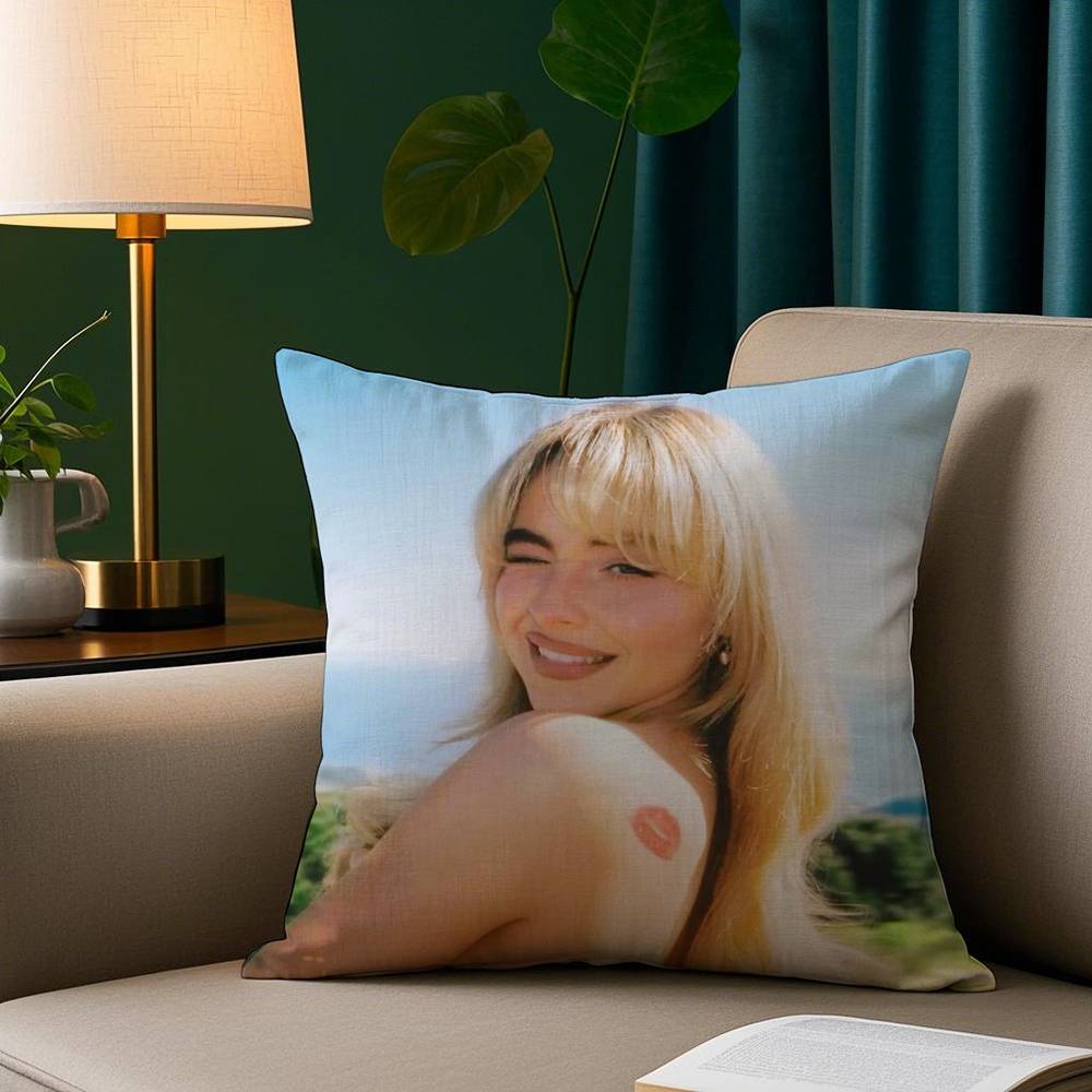 Singer S-Sabrina C-Carpenter Pillow Case Plush Fabric Soft Pillowcase Double Sided Print Sofa Cushion Cover Throw