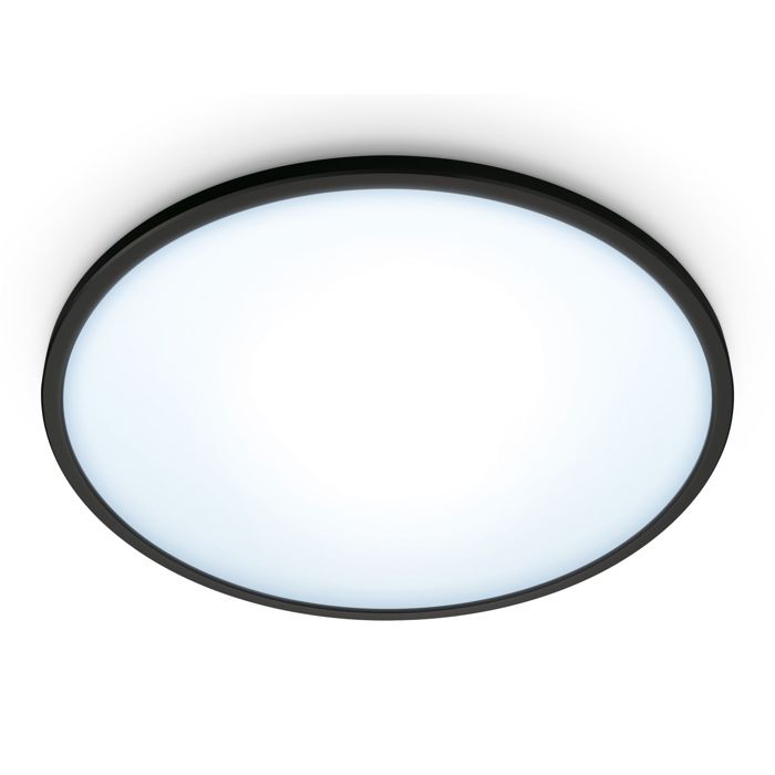 Plafonnier LED Dimmable CCT Smart WiFi+Bluetooth 14W WiZ - TECHBREY - Noir - Métal - Intérieur - 23xØ242 mm