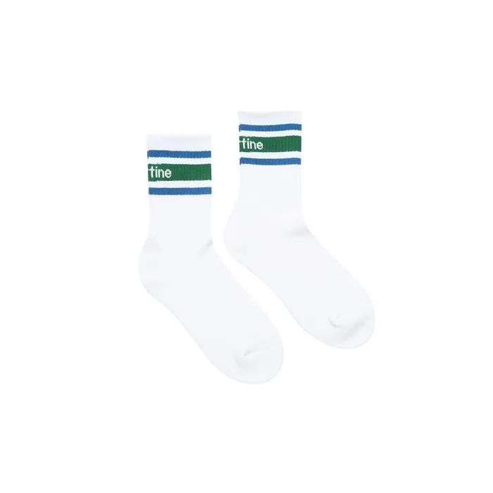 Stripe Logo Middle Socks_Green