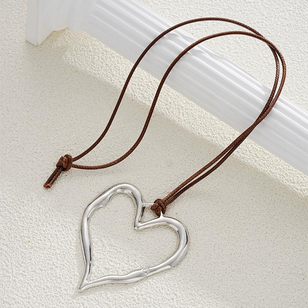 IF ME Ethnic Creative Big Spiral Conch Pendant Necklace Women Goth Adjustable Leather Wax Thread Chain Holiday Y2K Jewelry Accessories