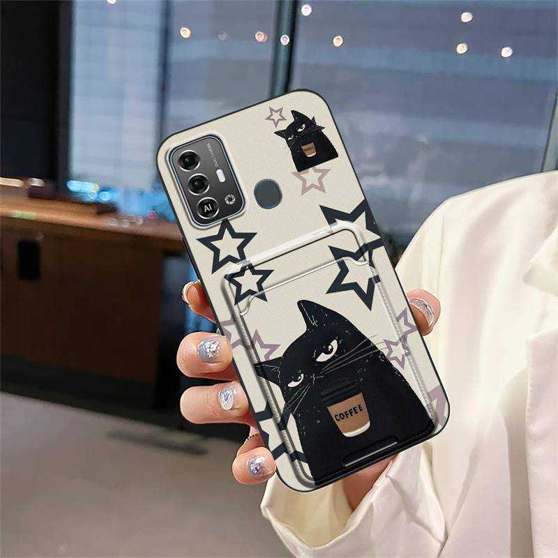 Anti-knock Cute Phone Case For ZTE Blade A53 Pro Full Wrap Card Sleeve Soft Case Durable Dirt-resistant Cartoon Cover