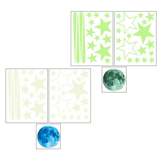 Waterproof Wall Stickers Self-Adhesive PVC Scratch-Resistant Wall Decals Removable Glow in The Dark Wall Stickers for Bathroom Living Room Bedroom