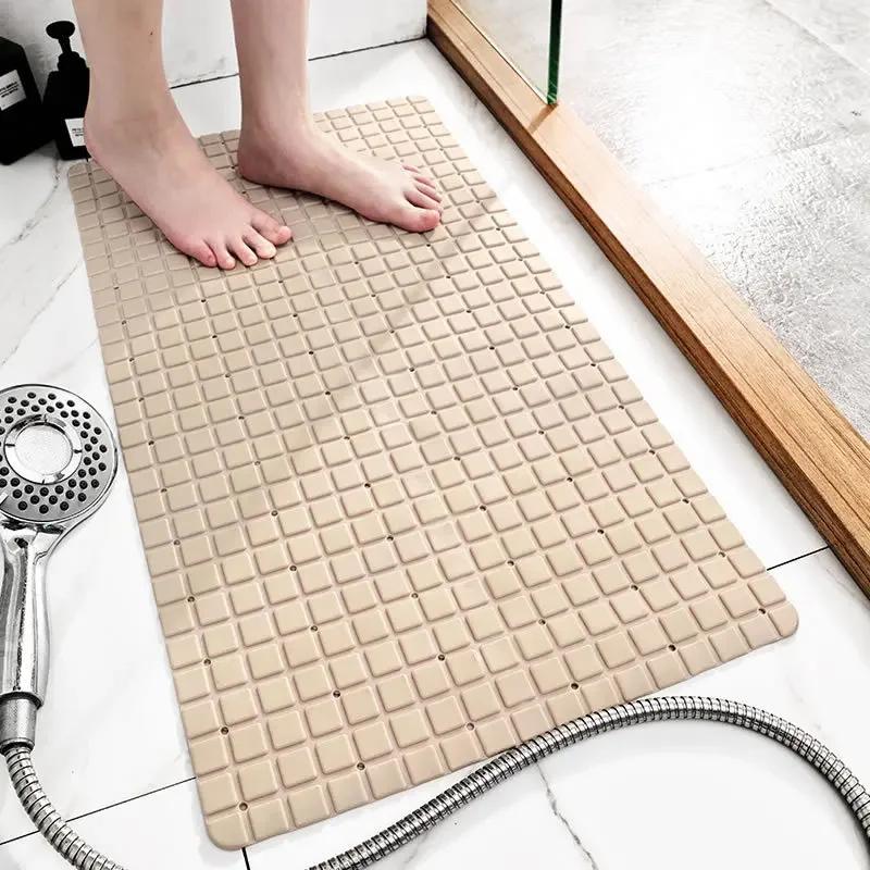 Bathroom PTE anti slip shower mat massage mat with suction cup quick drain bath mat floor cushion with drain hole bath carpet