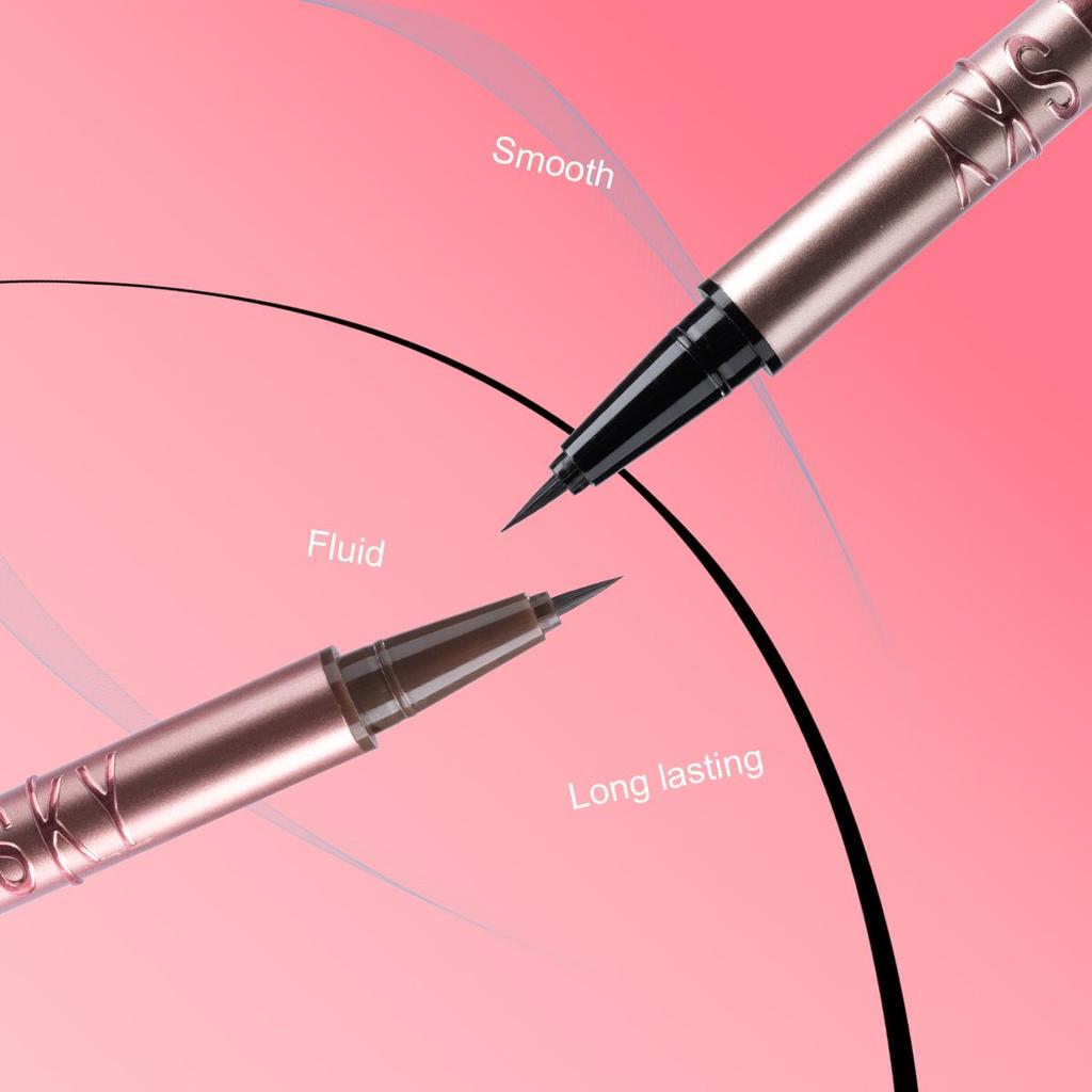 Liquid Eyeliner Pencil Adai Flower Makeup Cosmetics Black Brown 24 H Waterproof Relief Design