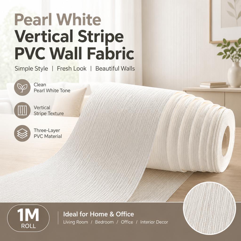 New Chinese Style Vertical Stripe Wall Fabric, PVC Material, Premium Grade