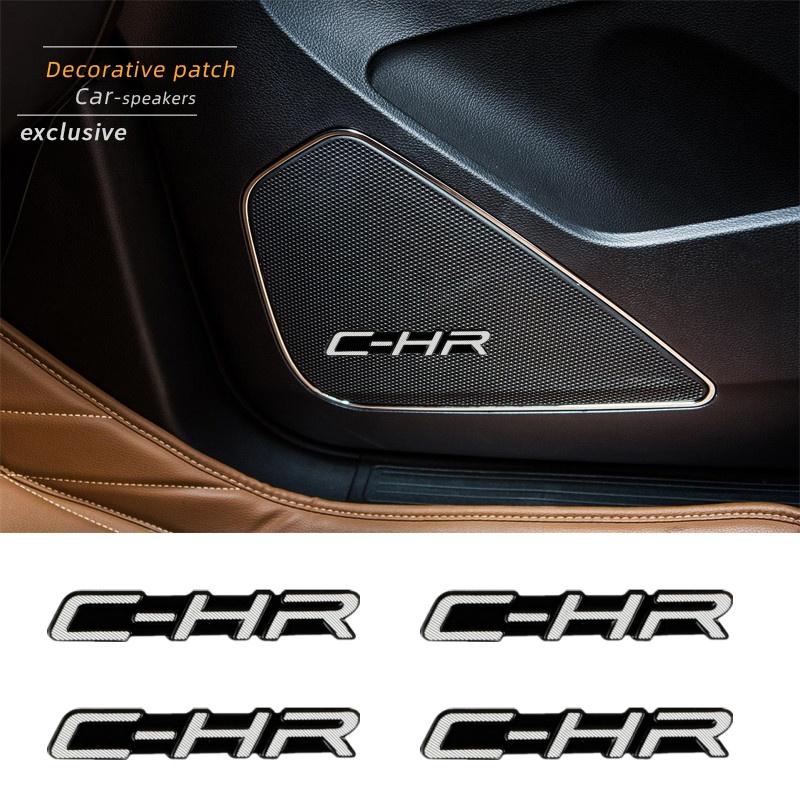 4/10pcs car audio decorate 3D Aluminum Badge Emblem Sticker Car Styling For Toyota CHR C-HR 2017 2018 Accessories