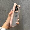 Cartoon 3D Cute Cat Ears Silicone Shockproof Phone Case For iPhone 11 12 13 14 15 16 Pro Max X XR XS Transparent Acrylic Cover