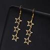 Cazador Gold Color Stars Drop Earrings for Women Bohemian Stainless Steel Long Dangle Earrings Jewelry Mother Day Gift Wholesale