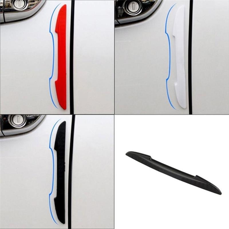 4PCS New Car Side Door Edge Protector Protective Strip Scrape Guard Bumper Guards Handle Cover 3D Sticker car styling emblem