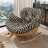 Modern minimalist rocking lounge chair for balcony or living room relaxation,soft lazy sofa cushion design allowing both sitting
