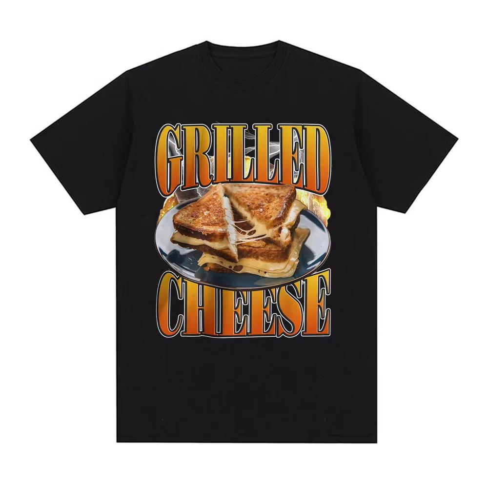 Funny Grilled Cheese Foodie Gift Meme Tshirt Unisex Women Summer Casual ONeck Oversized T Shirts Cotton 100 High Quality T Shirt