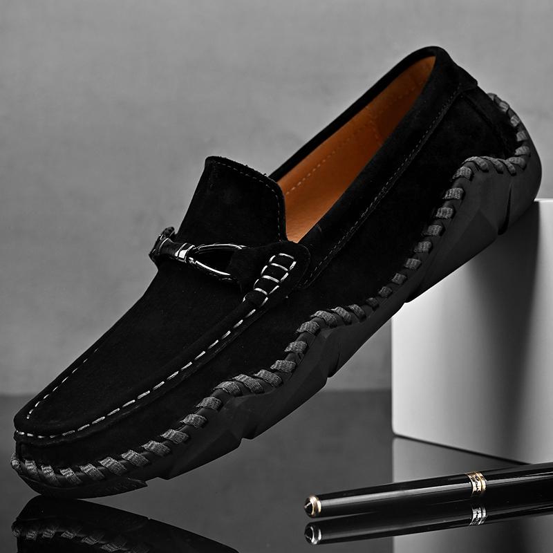 Sude Leather Men Shoes Luxury  Casual Slip On Formal Loafers Men Moccasins Italian Outdoo Male Driving Shoes Men Boat Shoes