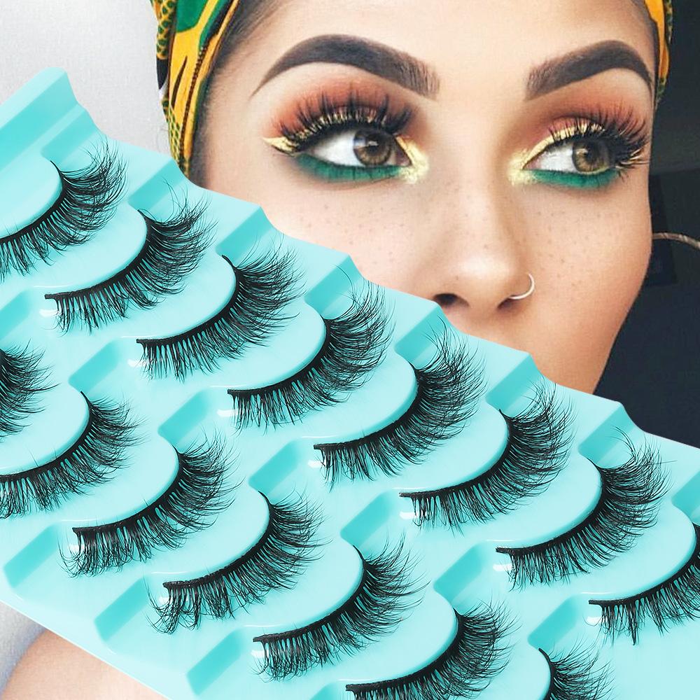 Man-Made Fiber False Eyelashes Multi-Layer Simulation Short Daily Eyelashes