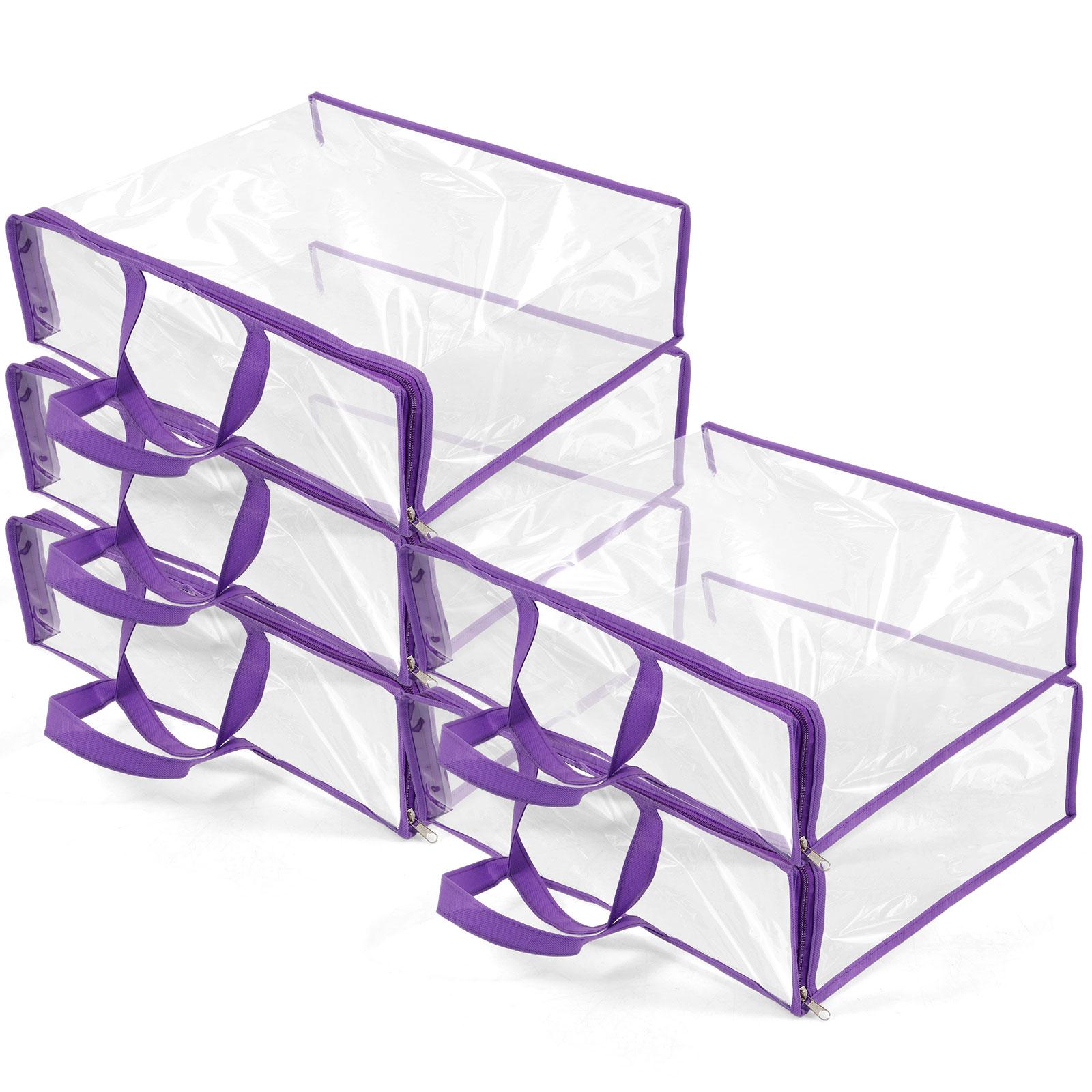 

5Pcs Clothes Storage Bags PVC Waterproof Bed Sheet Bedding Dustproof Transparent Organizer Bag for Home Multipurpose Packing 45x38x13cm