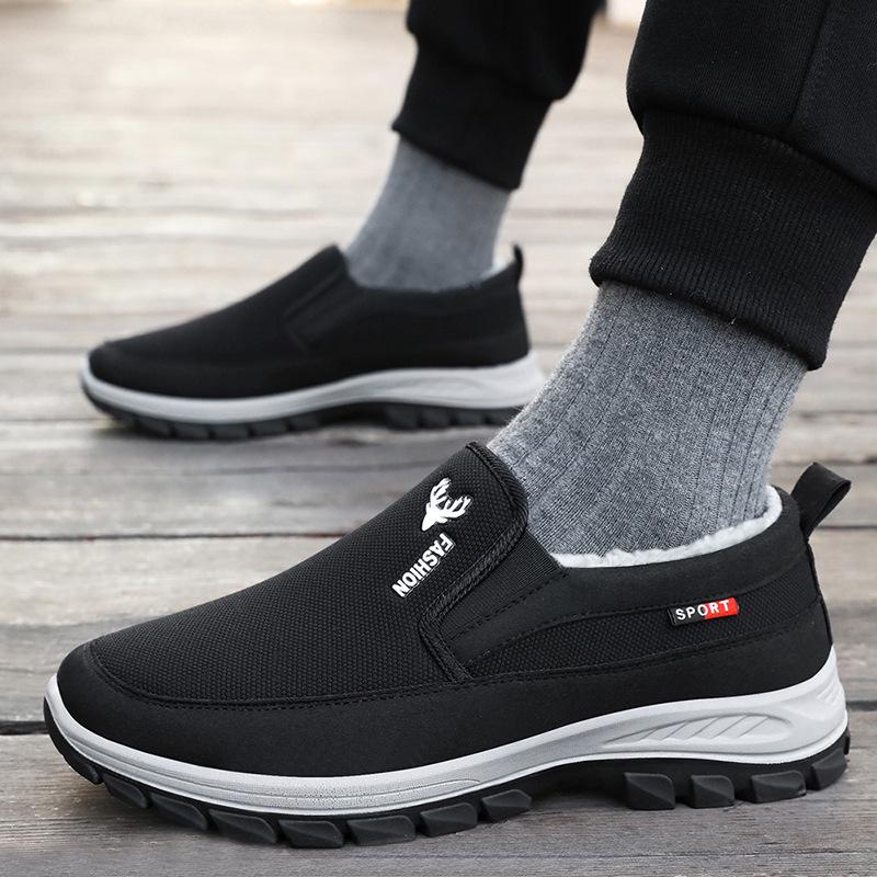 Herren Winter Baumwolle Plus Samt Leichte Wanderschuhe: Warm, lässig, im Stil des alten Peking