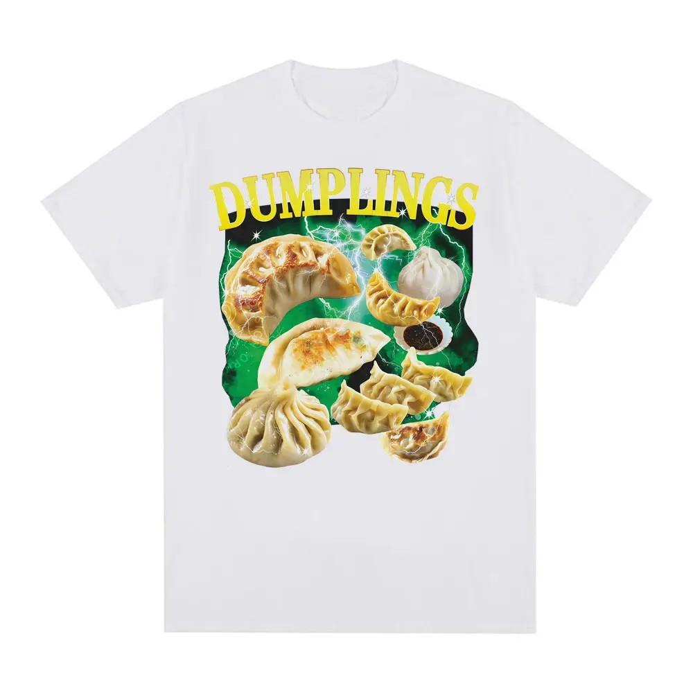 Dumplings Food Graphic Tee Casual Crewneck Short Sleeve Tshirt for Unisex 90s Vintage Style