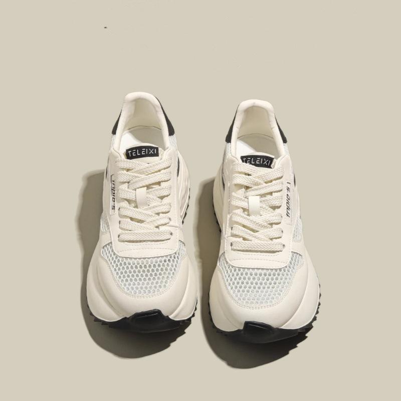 Mesh platform fashion Forrest Gump shoes women's 2025 spring new lightweight little white shoes versatile casual sports dad shoes