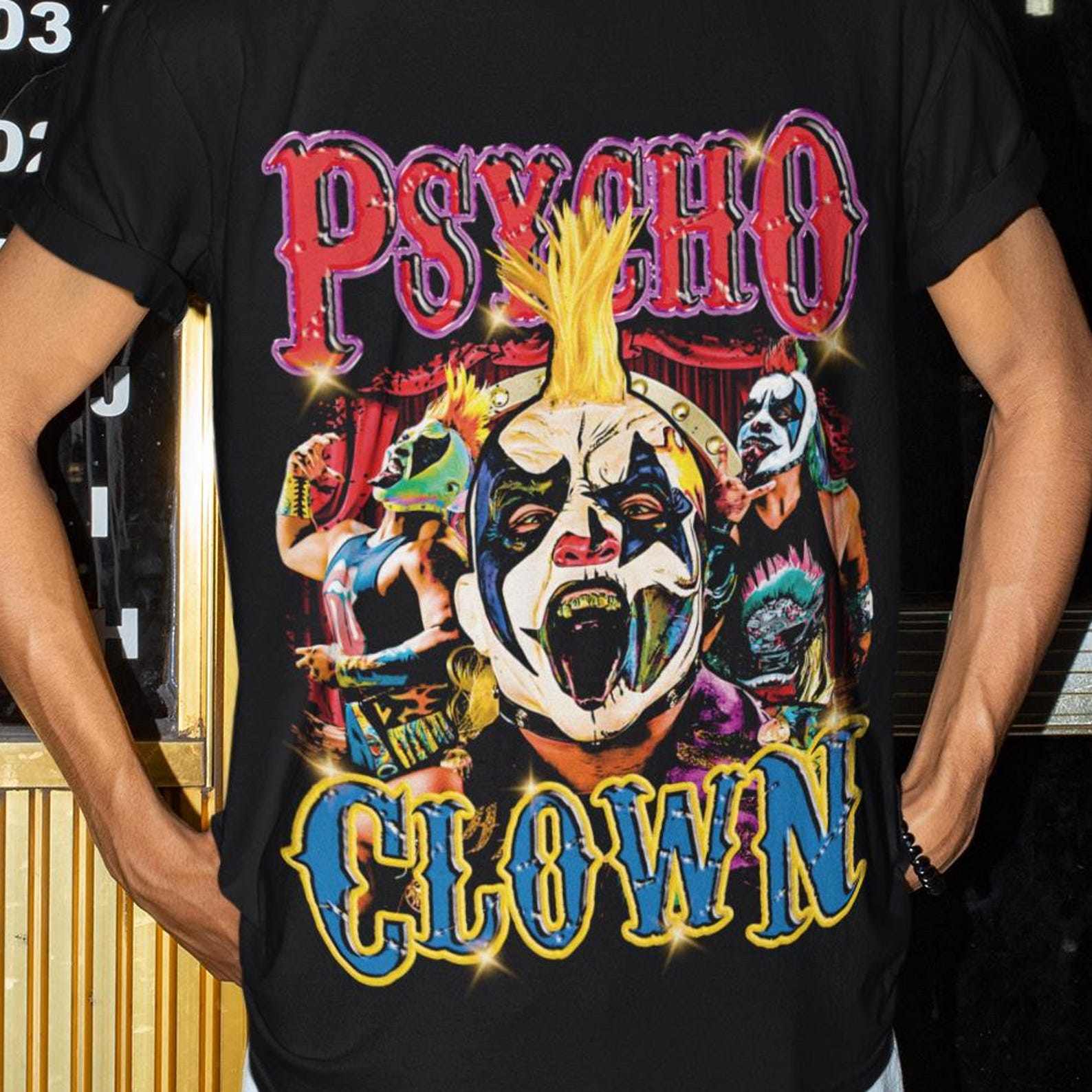 Psycho Clown Unisex T-Shirt | Psycho Clown Fan Gift | Psycho Clown Tee | Psycho Clown Wrestler Tee | Psycholoco L