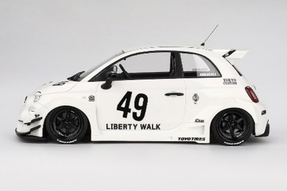 TSM MODEL Abarth 595 x Abas Works Gala White Finished Product TS0606 1/18 LB-WORKS