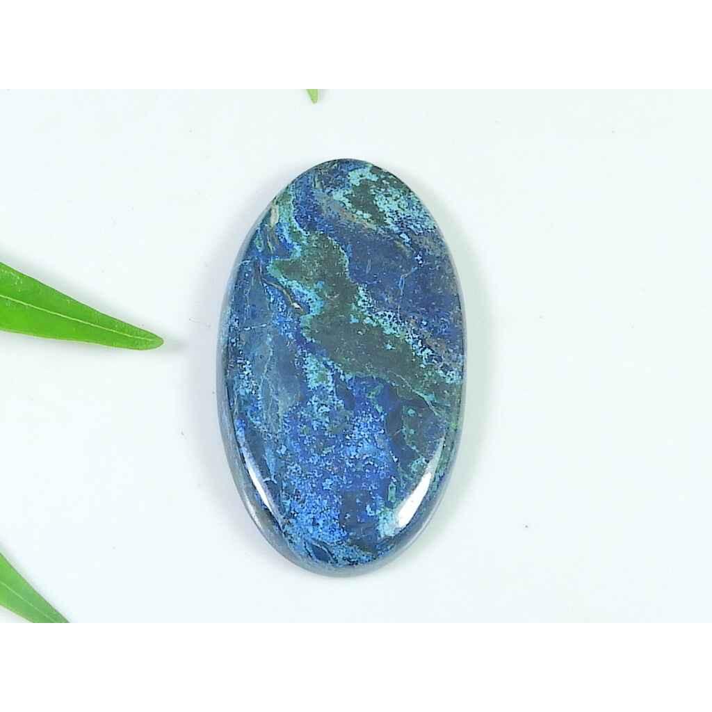 44Cts. Natural Azurite Oval Healing Crystal Cabochon Loose Gemstone 21X37MM SK-3867