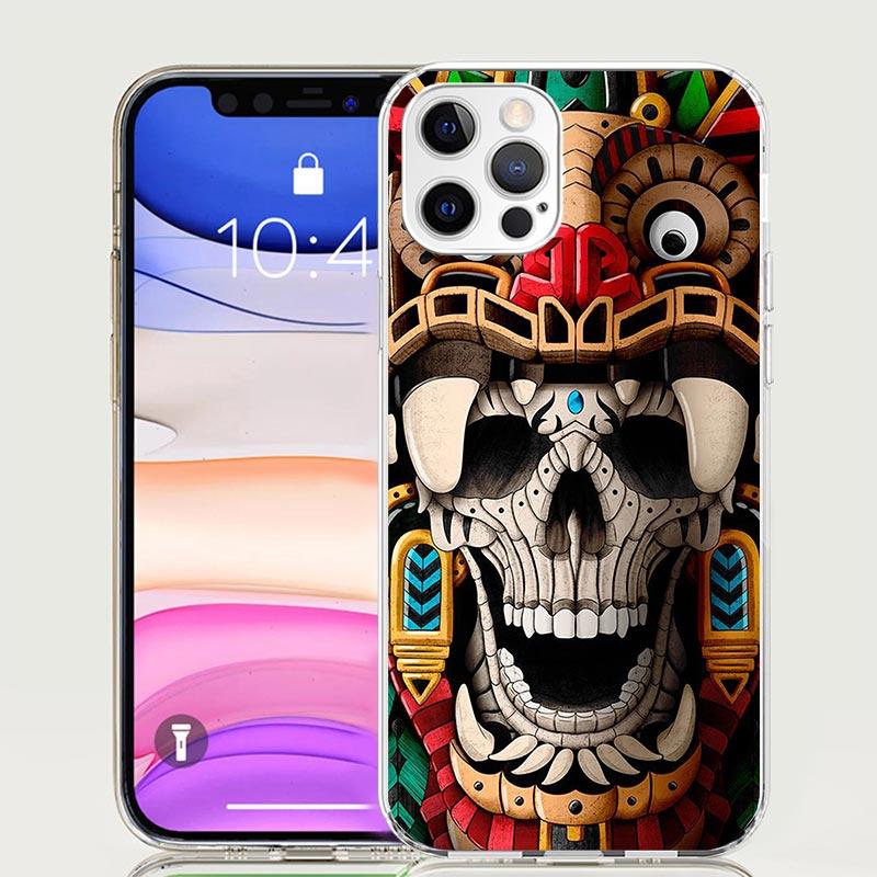 Mayan Stone Totem Pole Phone Case For iPhone 17 Air 16 15 Plus 11 14 Pro Max 13 Mini 12 7 8 + SE Pattern Art Customized Cover 17