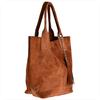Camel Suede Tote Bag with Lining and Zipper