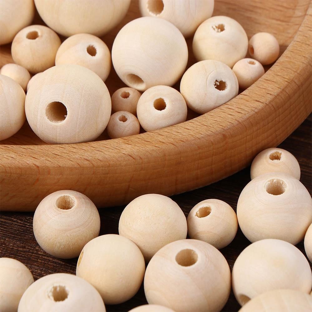 Wooden Bracelet Jewelry Making Unfinished Round Balls Wood Beads Loose Beads Necklace Accessories
