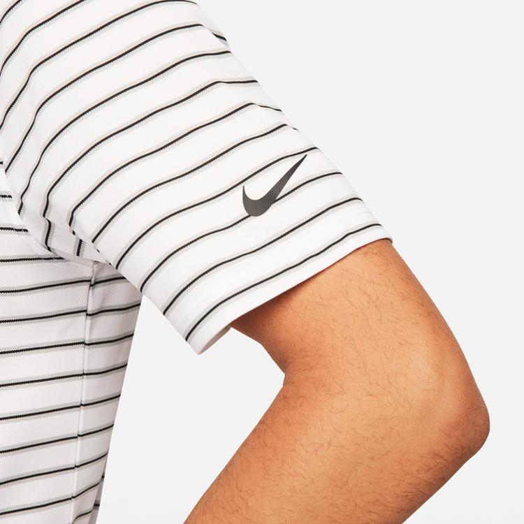 Nike Striped Colorblock Collar Short Sleeve Polo Shirt Men Tops White DH0836-100