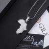 Moissanite Pendant Africa Map Shape S925 Silver 18K Gold Plated Hip Hop Jewelry Necklace Unisex for Party Streetwear Looks