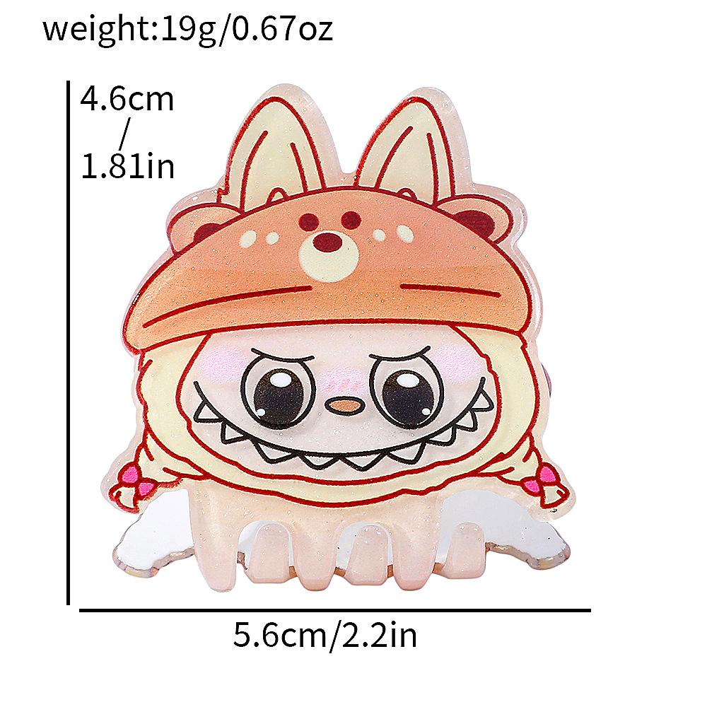 Cartoon Labubu Acrylic Hair Clip Cute Claw Clamp Accessory Gifts for Friends