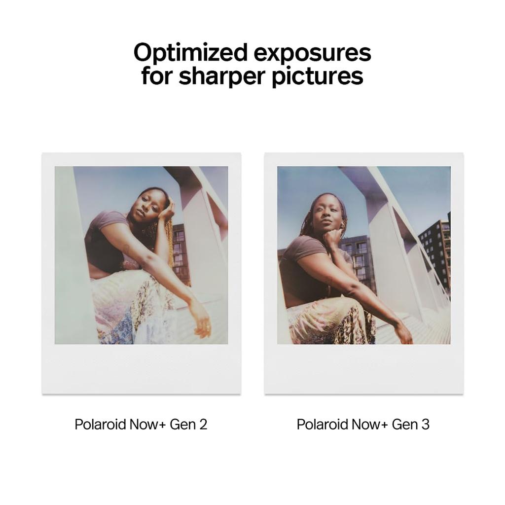 POLAROID 3rd Generation Instant Camera Film Bundle Bluetooth App Controlled Black Camera 16 Color Photos Now+ I-Type + - Now+ + (6562)