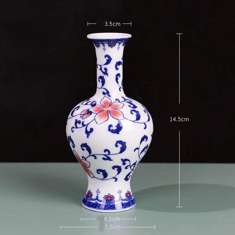 Enamel Flower Vase Decoration New Chinese Retro TV Cabinet Decoration Ceramic Minimalist Chinese Flower Arrangement Vase ZF517