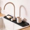 Kitchen Sink Faucet Mat Silicone Sink Splash Guard with Slope Self-Draining Fast Drying Faucet Mat for Splash Prevention