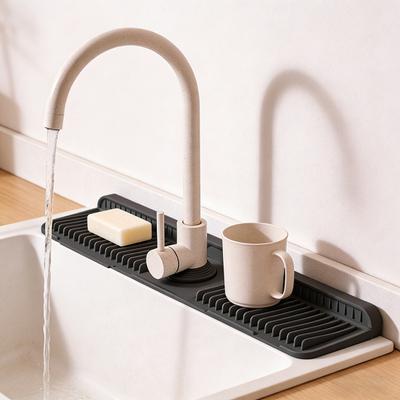 Covoraș pentru Robinetul Chiuvetei de Bucătărie, Apărător de Silicon Anti-Stropire pentru Chiuvetă cu Înclinație, Auto-Scurgere, Uscare Rapidă, Covoraș pentru Robinet pentru Prevenirea Stropilor