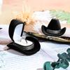 Velvet Cowboy Hat Box Retro Hat Box Jewelry Box Western Wedding Decor  Ring