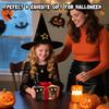 LED Halloween Pumpkin Lantern with Lanyard Collapsible Outdoor Lantern Rechargeable Pumpkin Headlamp Set for Outdoor & Indoor