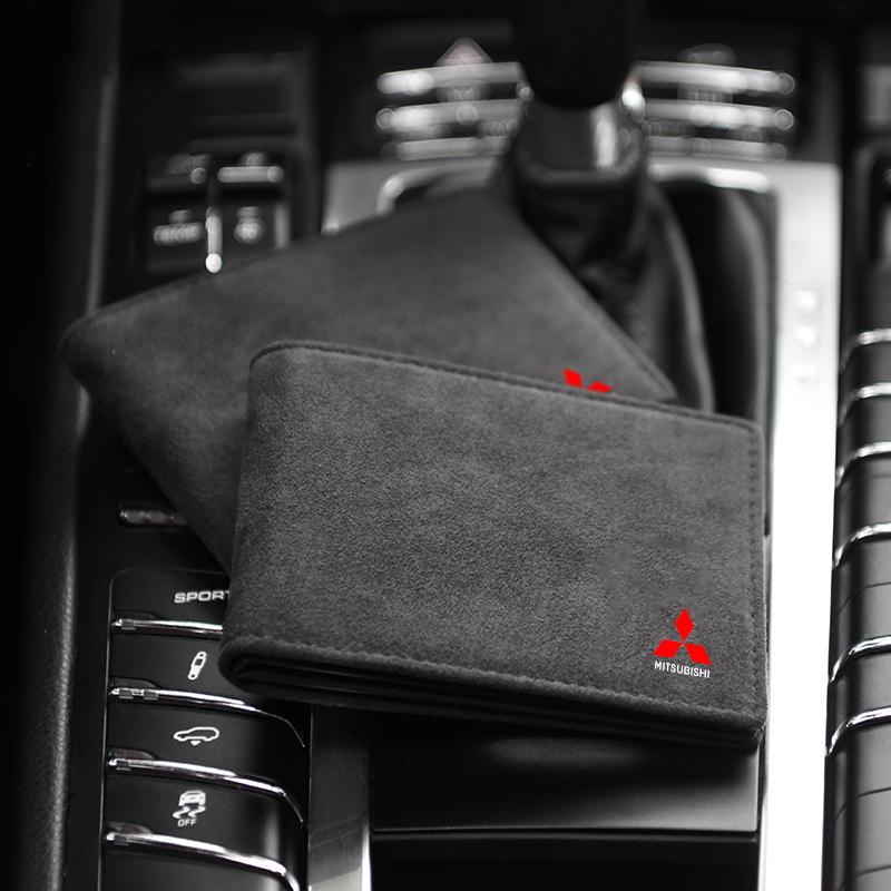 Car Driver License Cover Suede Anti-Fur Car Driving Documents for Mitsubishi Pajero Sport Outlander ASX Lancer Eclipse Cross