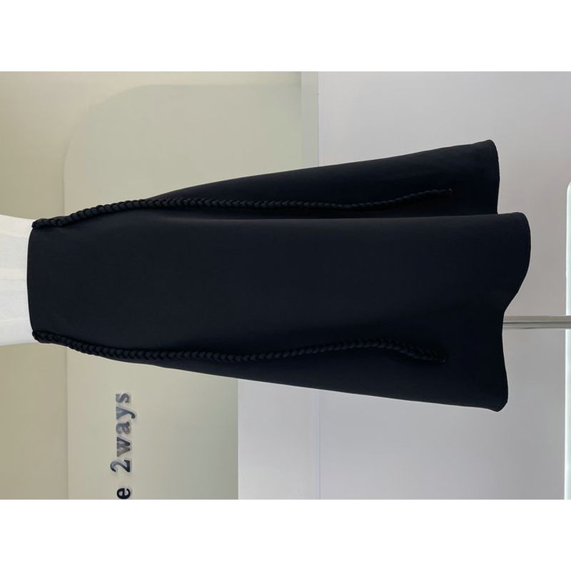 

2025 Spring/Summer New Arrival Niche Style Non-Collision Twist Braid Design Black Skirt Slim Looking A- line Umbrella Skirt Black M