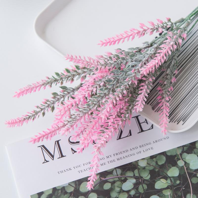 1Pc Artificial Plants Scrapbook Plastic Lavender Vases Home Decor Ornamental Flowerpot Party Wedding Decorative Flowers Diy Gift