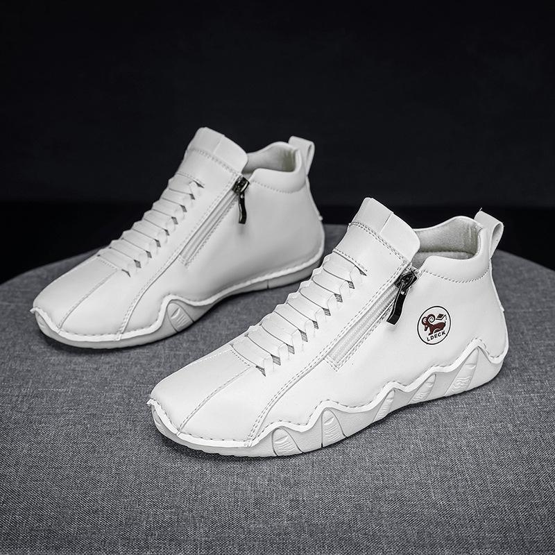 Popular women's shoes large size women's Martin boots medium top leather boots outdoor casual shoes women's short boots