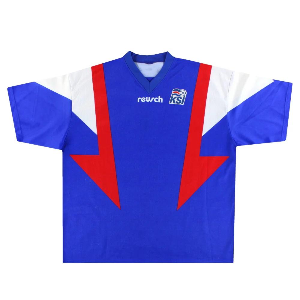 Men s Retro Iceland Football Inspired Quick Dry Breathable Soccer Jersey Casual Short Sleeve V-neck Streetwear Tee S