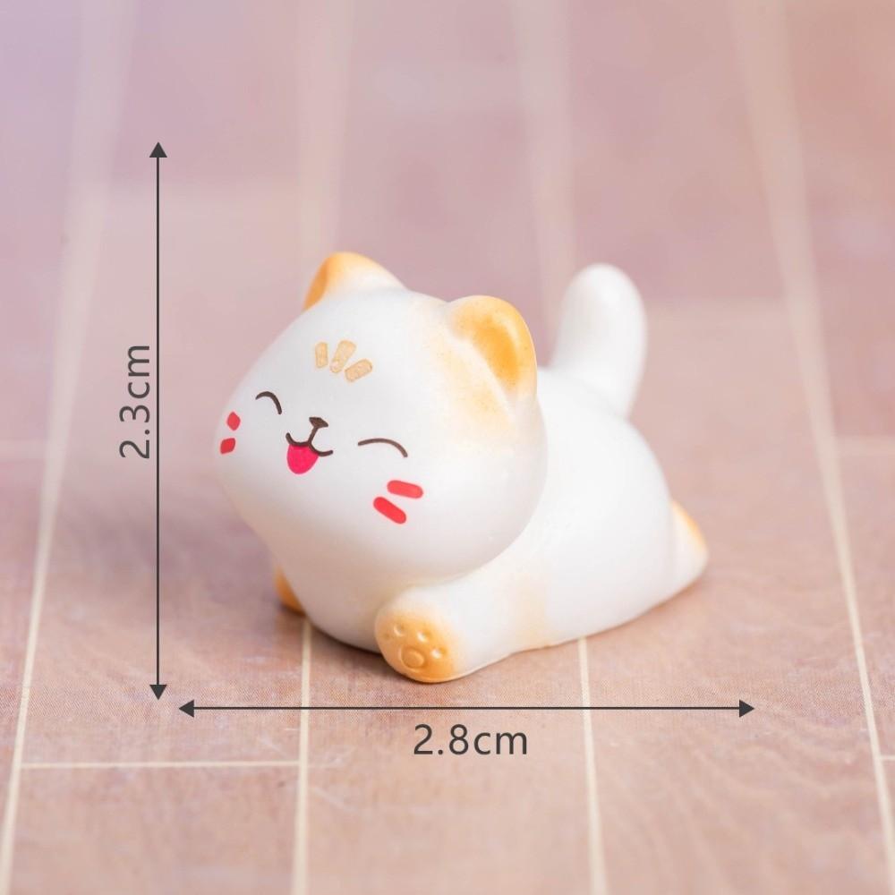 Mini Cat Desktop Decoration Resin Animal Figurine Cute Miniature Figurines  Home Decor