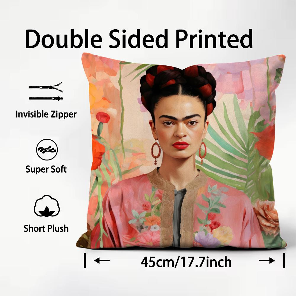 

FFrida KKahlo Artist Cushion Cover Plush Fabric Soft DoubleSided Printed Sofa Warm Winter Home Child Gift Pillow Case 30X30cm
