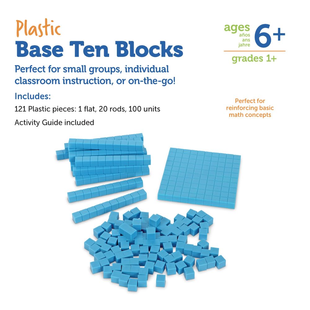 Learning Resources Base Ten Blocks Smart Base Ten Blocks Mini LER 3671 Pack, Pack,