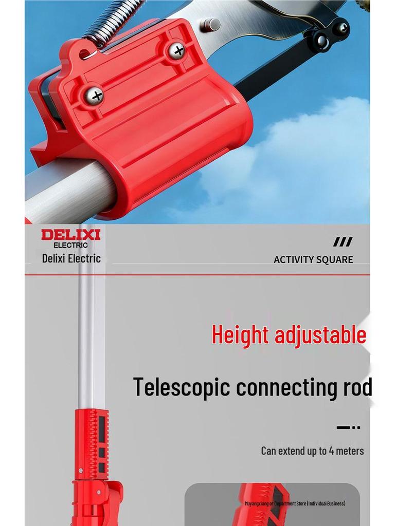 Delixi Telescopic Tree Pruner Shears - High-Altitude Branch Cutter