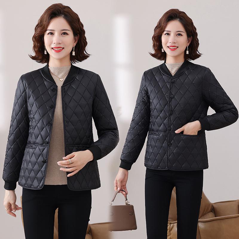 

Легкая хлопковая куртка Осень/Зима 2025 - Универсальная, удобная верхняя одежда для женщин среднего и пожилого возраста 3XL (125-135) чёрный