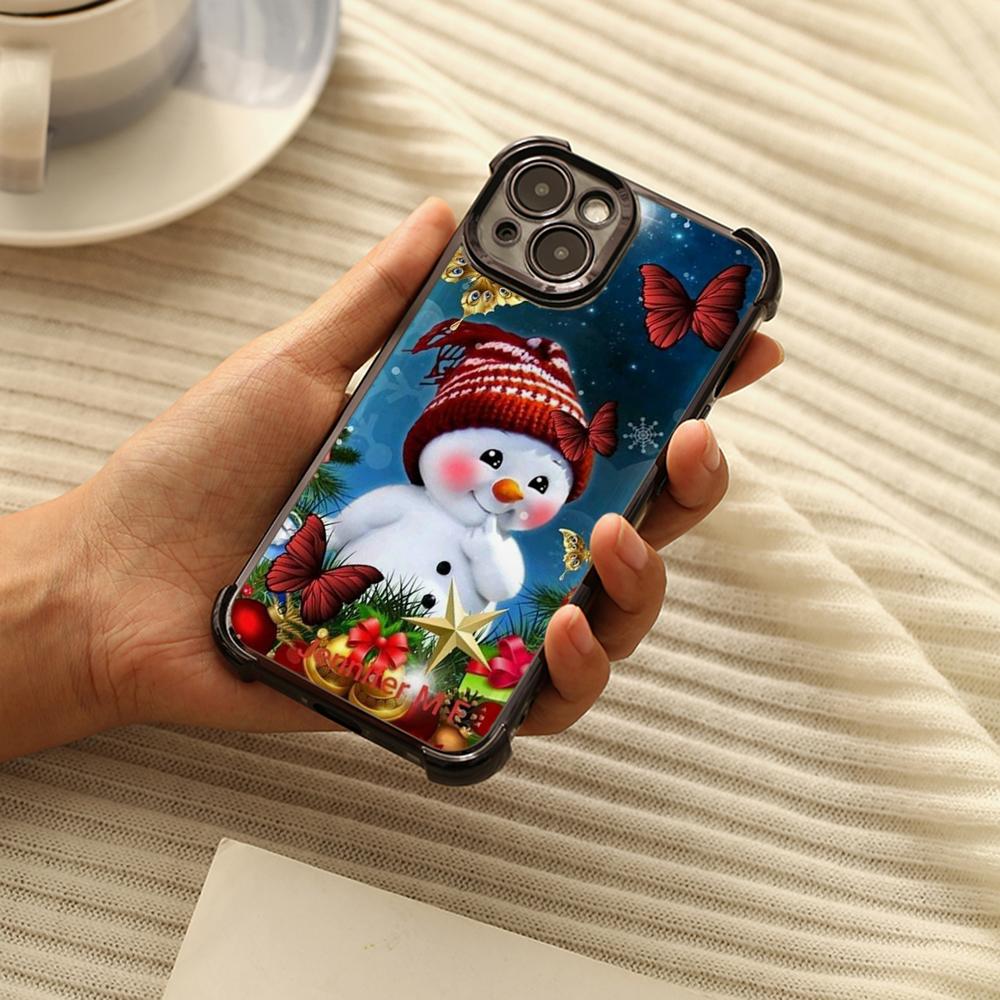 Ae110 Merry Christmas Electroplated TPU Phone Cases for iPhone 16 15 13 11 Pro Max 14 Plus 12 XR Infinix Smart 8 Tecno Four Corner Protection Cover