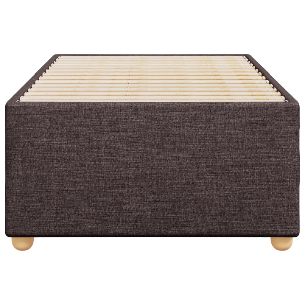 Bed Frame Without Mattress Dark Brown 90 X 200 Cm Fabric