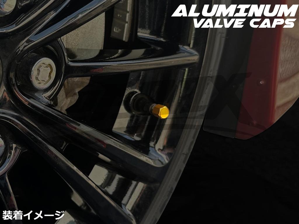 COTRAX Aluminum Air Valve Cap, Set of 4, Tire, Wheel, Compatible with Cars, Motorcycles,