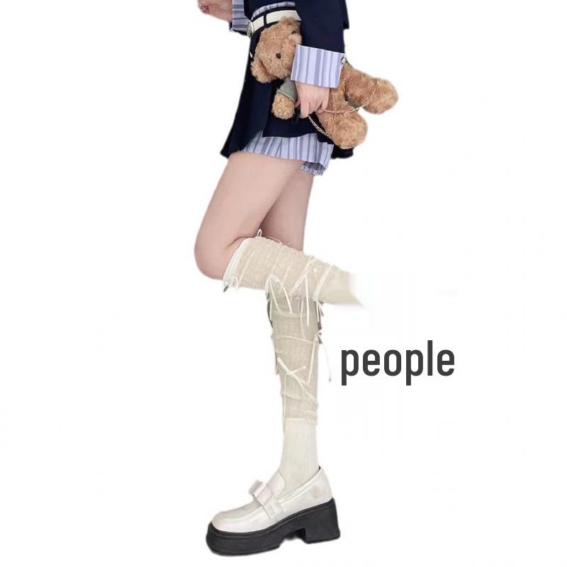 Ballet-Style Mary Jane White Lace Bow Ankle Socks - Super Thin Summer Mid Length